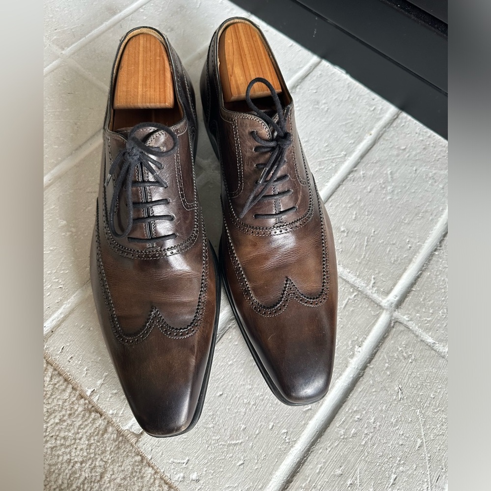 Leather wingtip oxfords